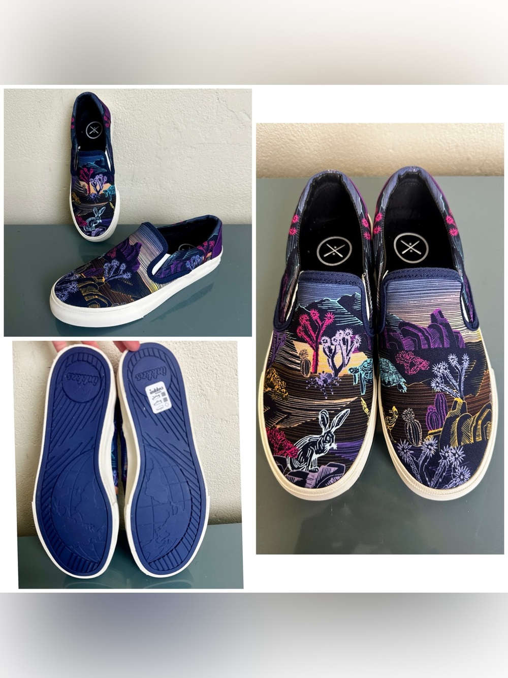 INKKAS Mohave Slip On Shoes Sneakers Art Sz W’s 9, M’s 7 Eu 40 NWOB!